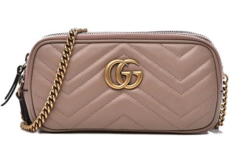 gucci matelasse porcelain rose mini|GUCCI Calfskin Matelasse Mini GG Marmont Chain Shoulder .